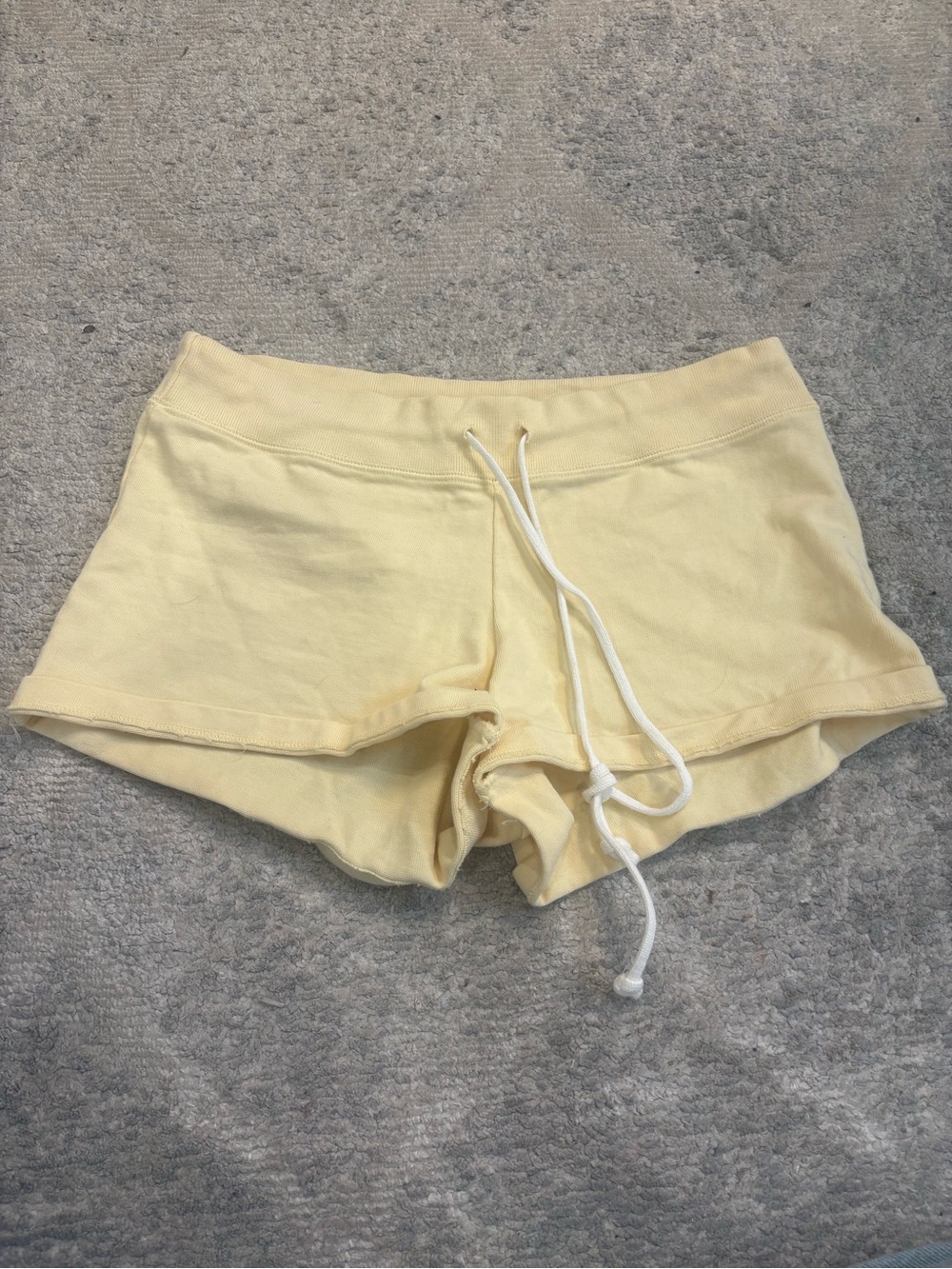Brandy Melville Pale Yellow Drawstring Lounge Shorts